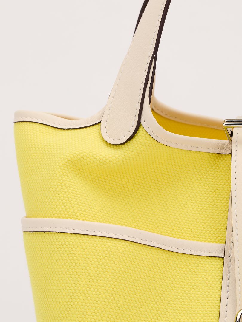 Cargo Picotin Lock 18 Jaune Citron Toile Goeland/Veau Swift With PHW 2022 U Stamp
