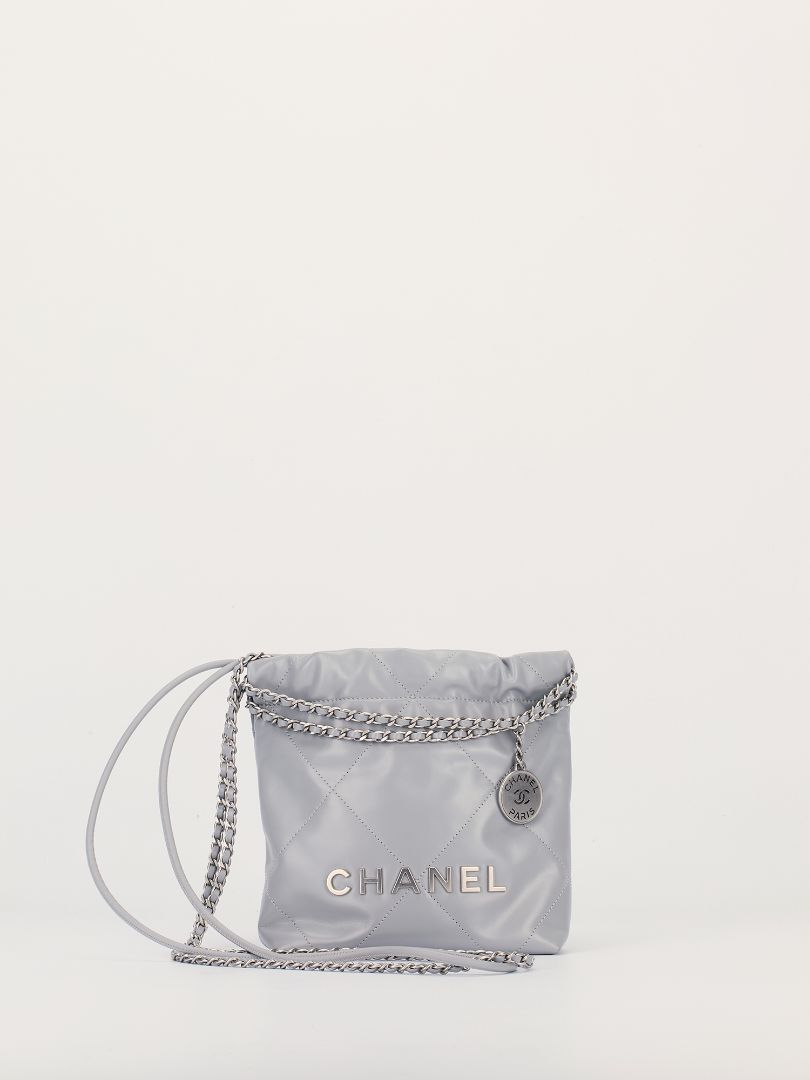Light Grey Mini 22 Bag With SHW