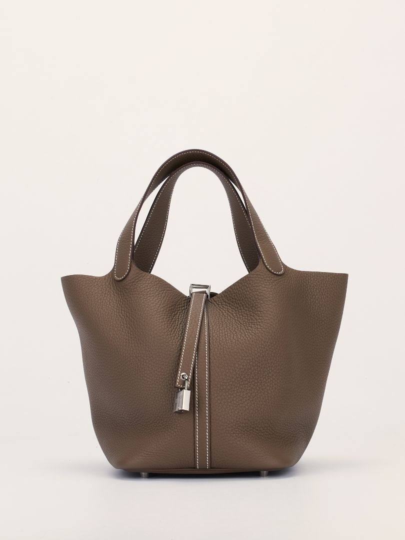 Picotin 22 Taurillon Clemence Etoupe With PHW 2025 K Stamp
