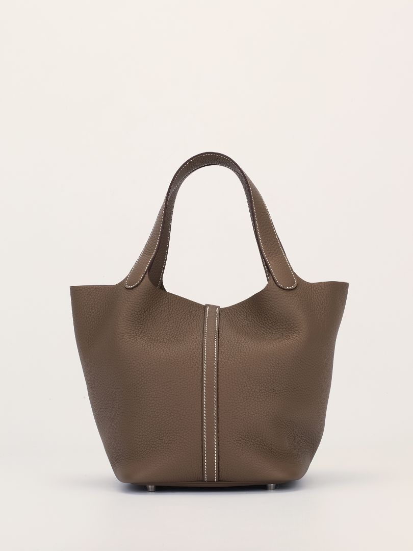 Picotin 22 Taurillon Clemence Etoupe With PHW 2025 K Stamp