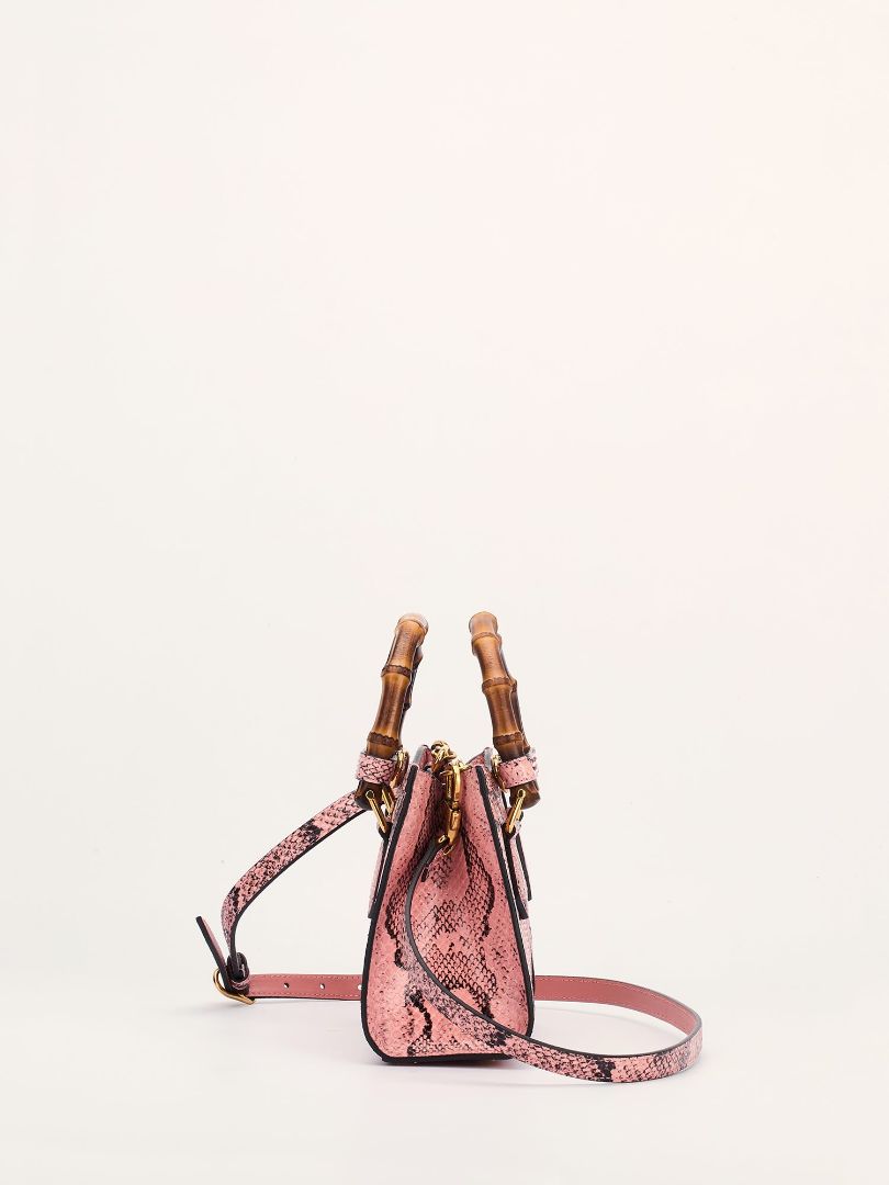 Pink Diana Python Small Tote Bag
