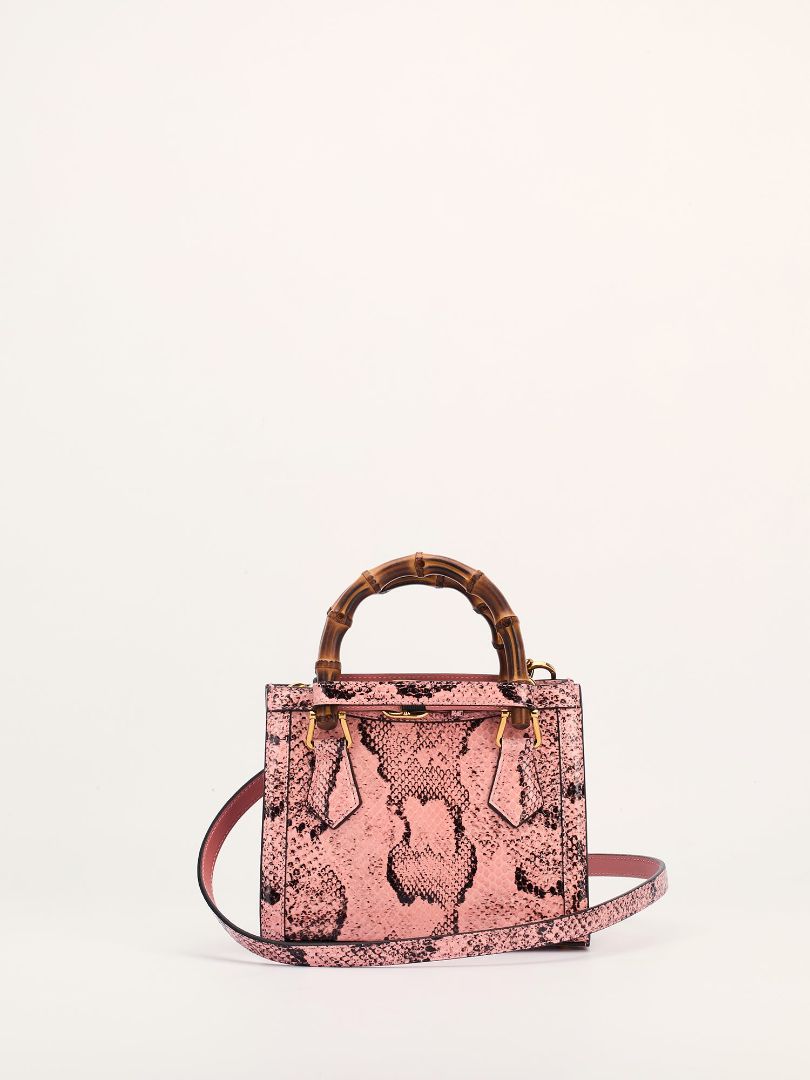 Pink Diana Python Small Tote Bag
