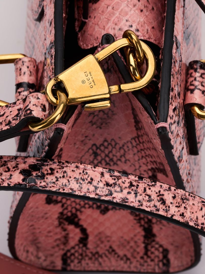 Pink Diana Python Small Tote Bag