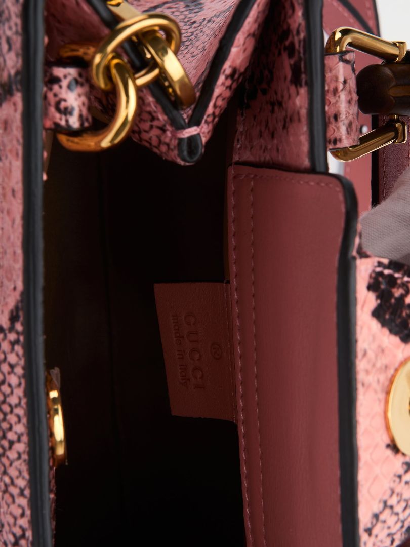 Pink Diana Python Small Tote Bag