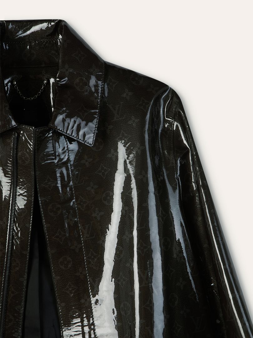 Brown & Multi Patent Leather Monogram Coat