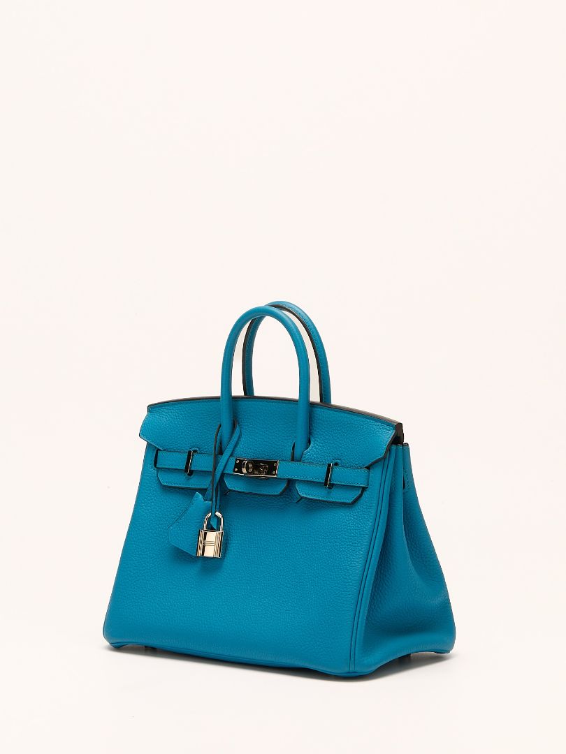 Birkin 25 Blue Zanzibar Veau Togo With PHW 2017 A Stamp