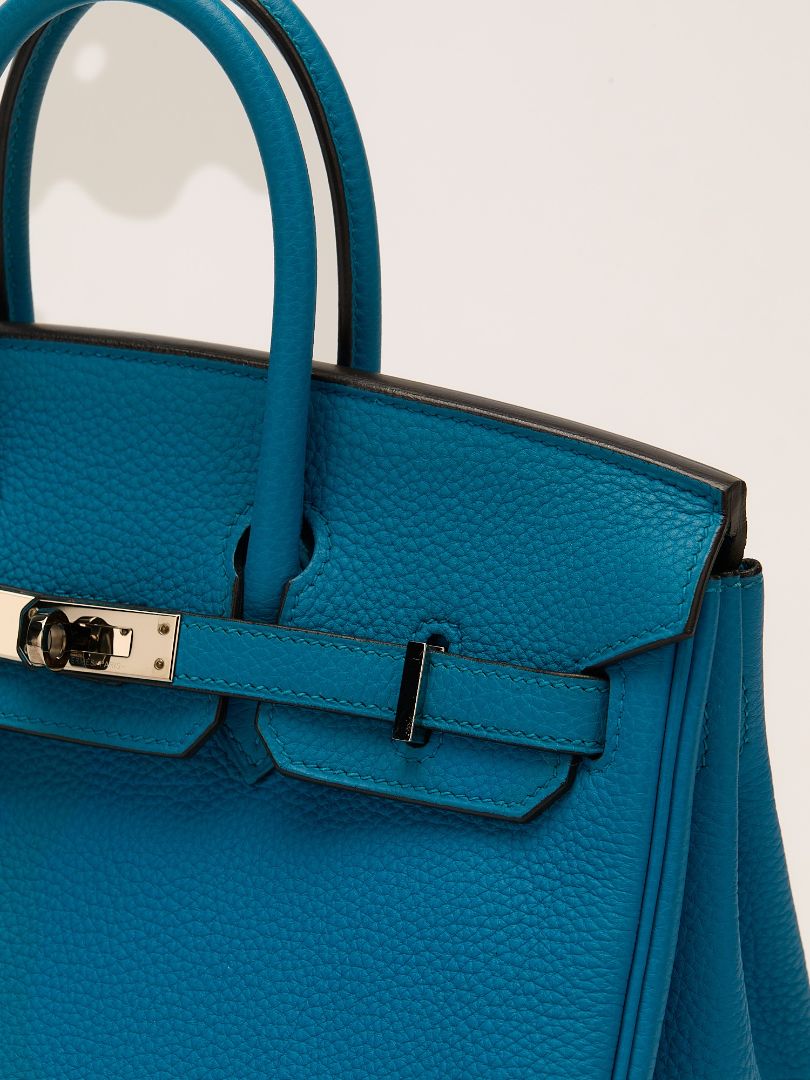 Birkin 25 Blue Zanzibar Veau Togo With PHW 2017 A Stamp