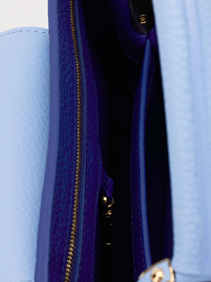 Bleu de Province Blue & Snow White MM Capucines Handbag