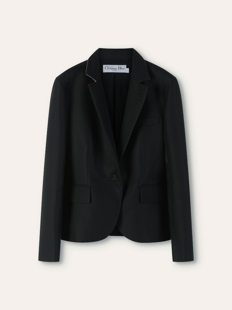 Black Virgin Wool Single Breasted Blazer