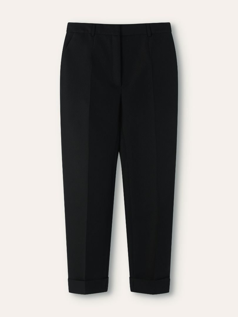 Black Virgin Wool Tailored Trousers