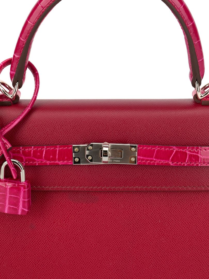 Kelly Sellier 25 Touch Rubis & Framboise Madame and Croco With PHW 2022 U Stamp