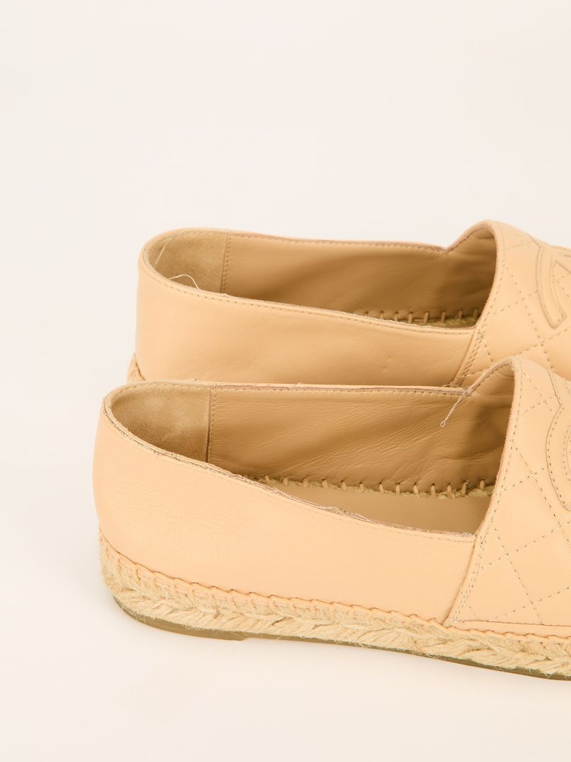 Beige Quilted Espadrilles