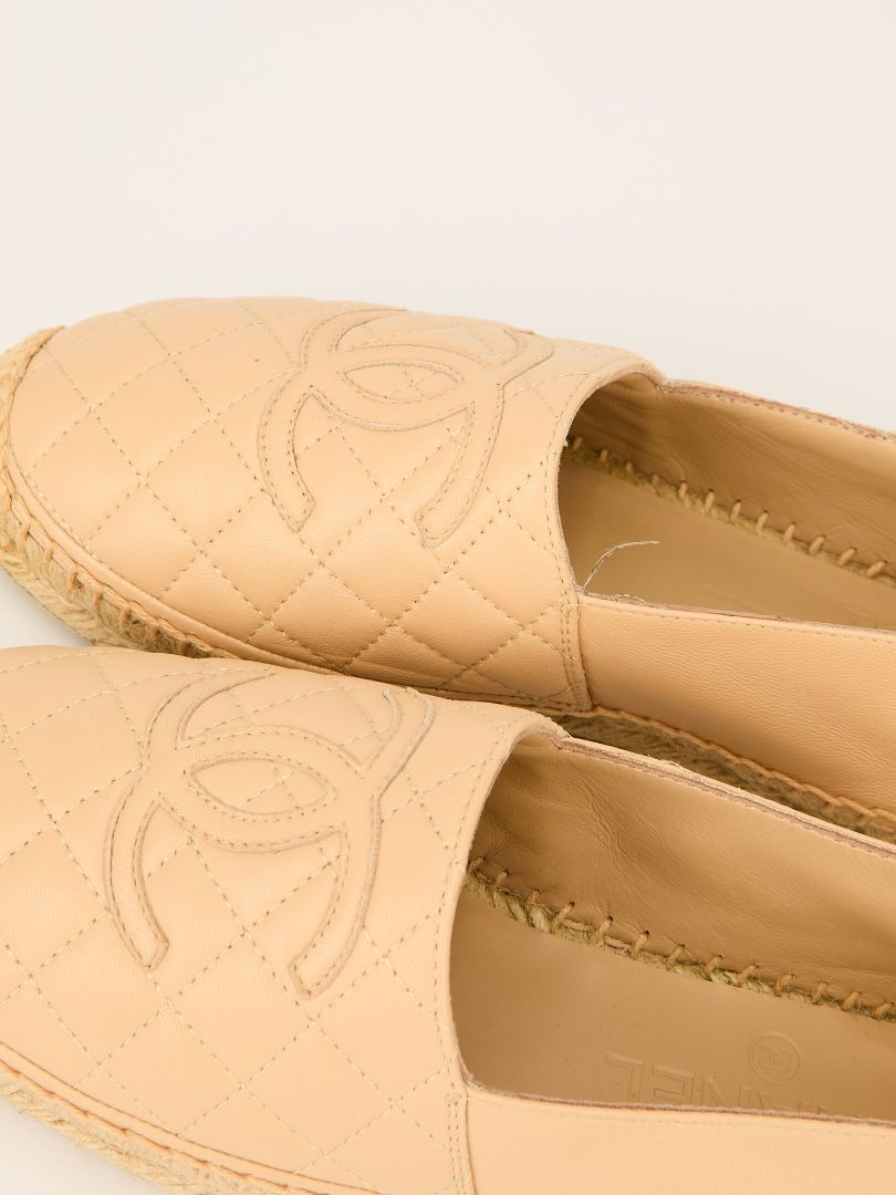 Beige Quilted Espadrilles