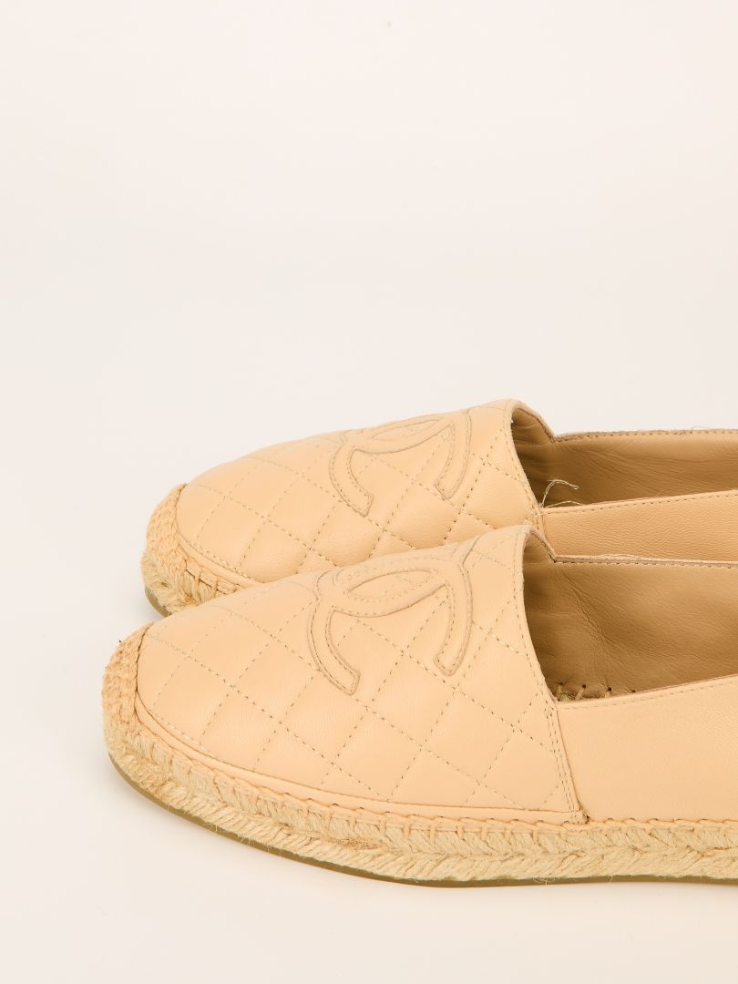 Beige Quilted Espadrilles
