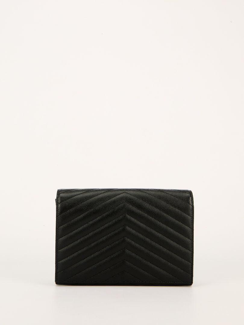 Black Cassandre Matelassé Flap Pouch With GHW