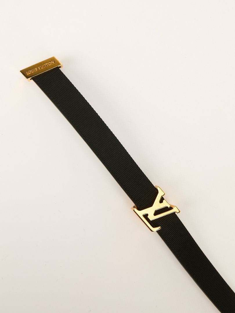 Black LV Initials Embossed 20mm Belt With GHW