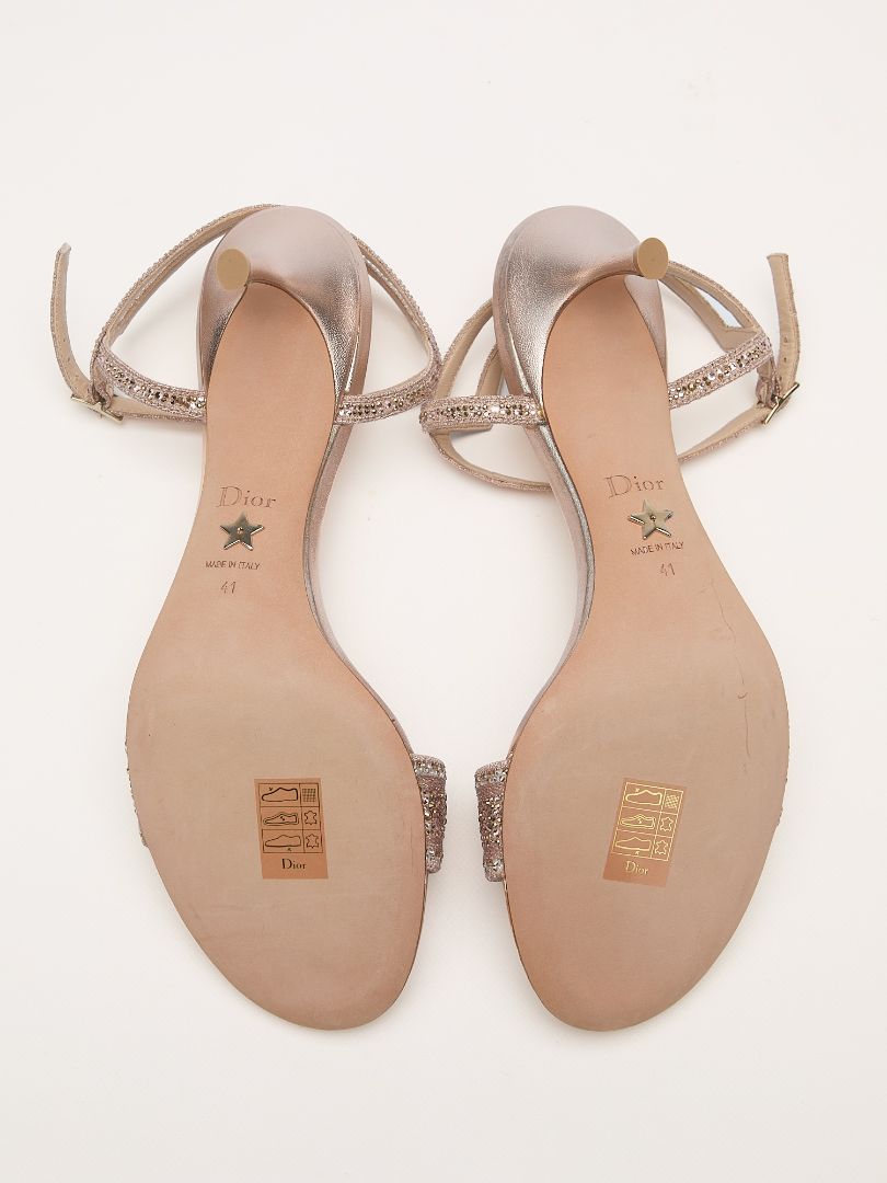 Metallic Pink Dway Heeled Sandals