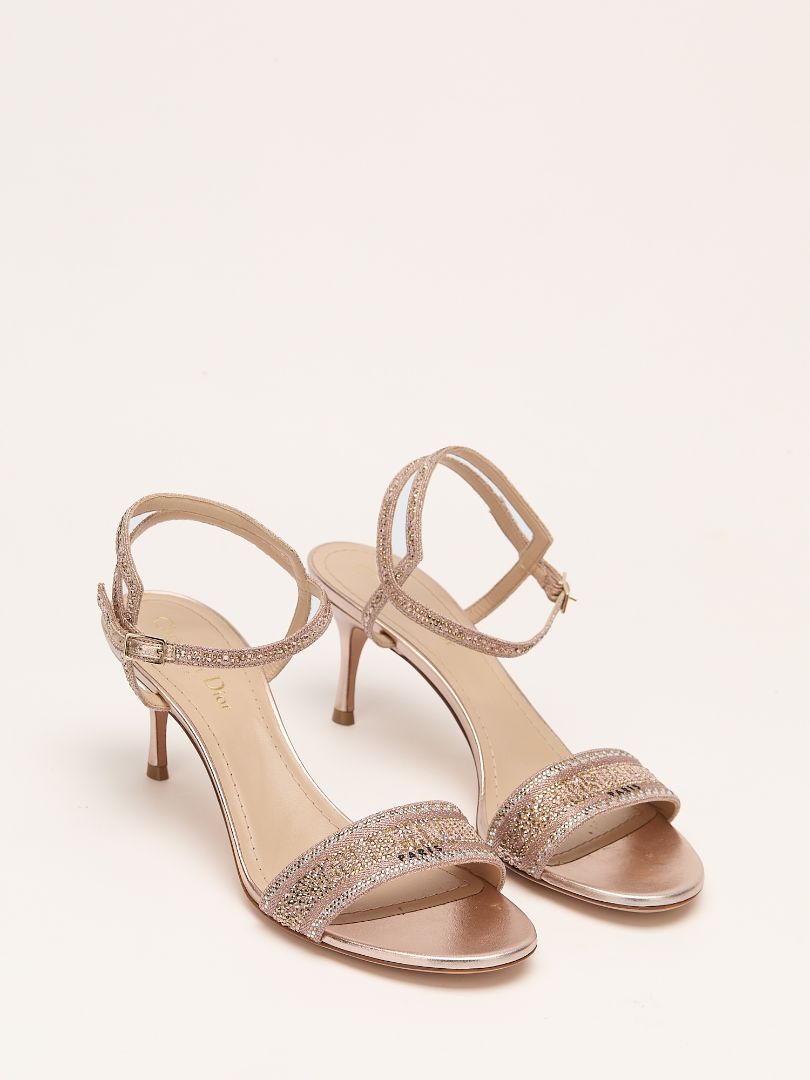 Metallic Pink Dway Heeled Sandals