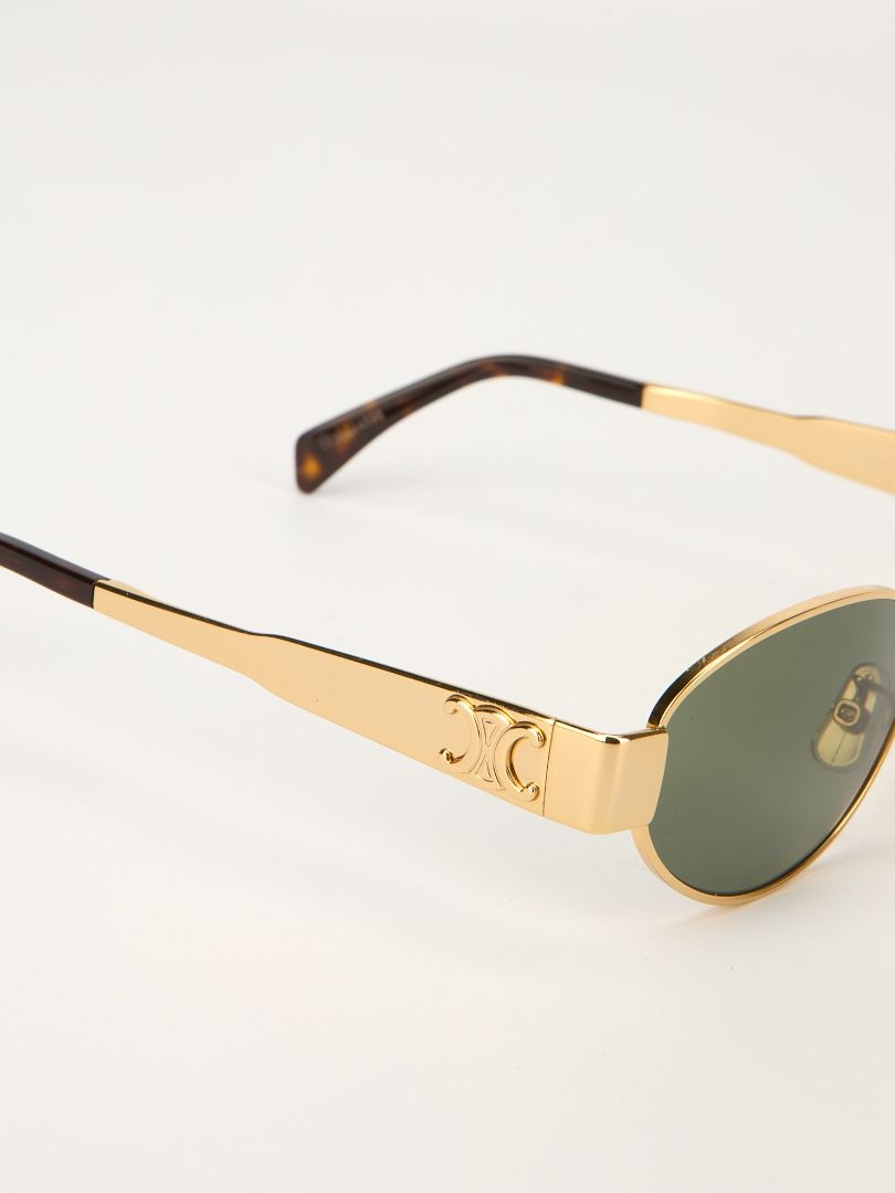Gold Triomphe Metal Oval Sunglasses