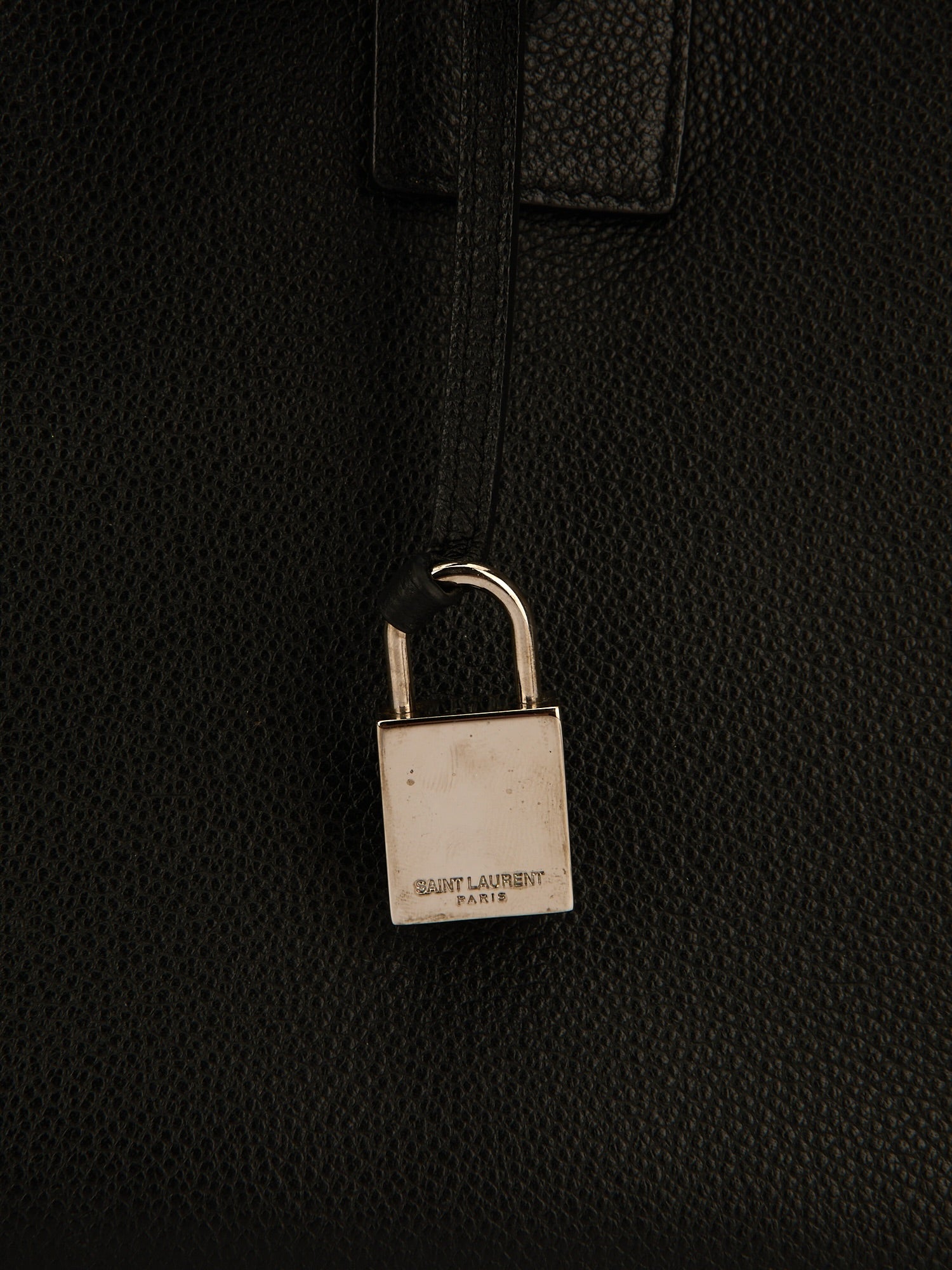 Black Grained Sac De Jour Tote With SHW
