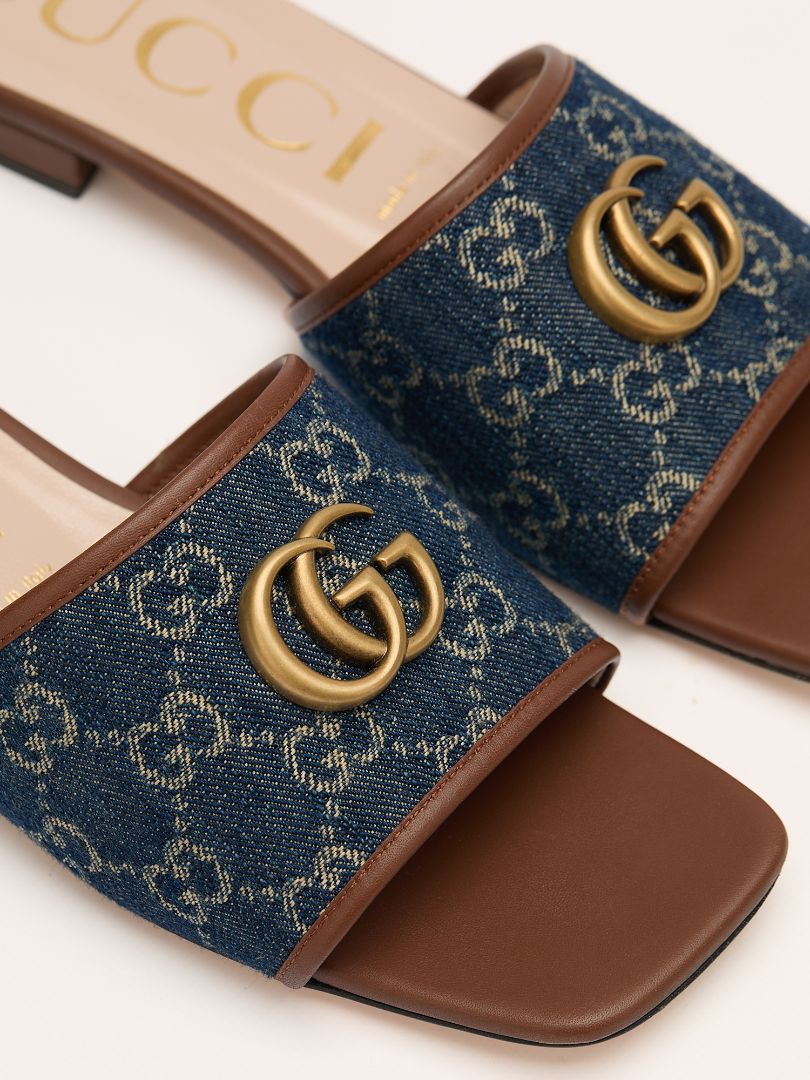 Blue Jolie Marmont Denim Slides