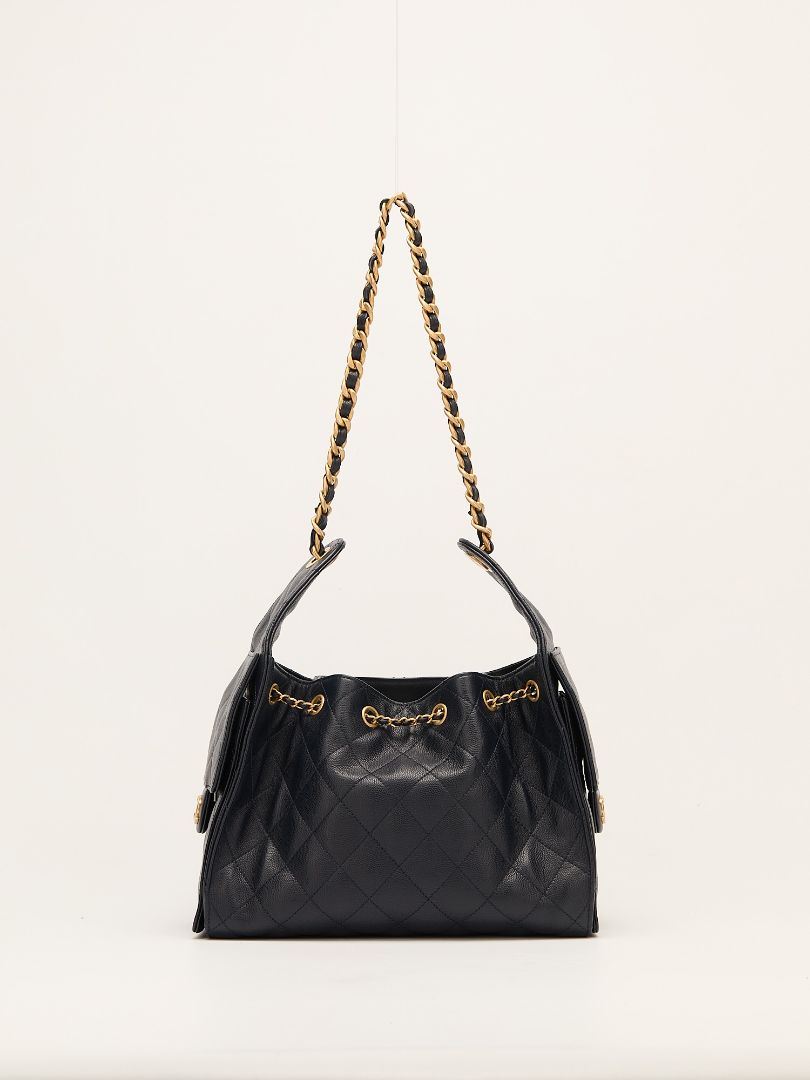 Navy 25 Small Handbag With GHW