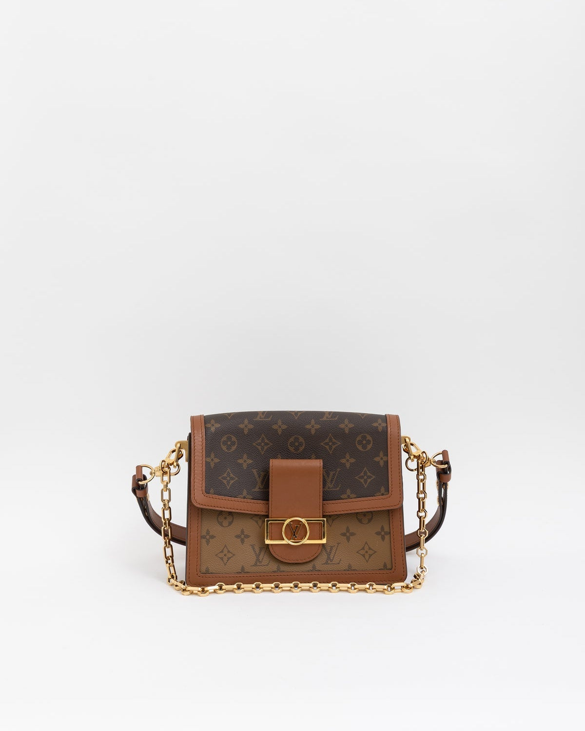 Louis Vuitton Dauphine MM Shoulder Bag in Monogram and Reverse Monogram Canvas