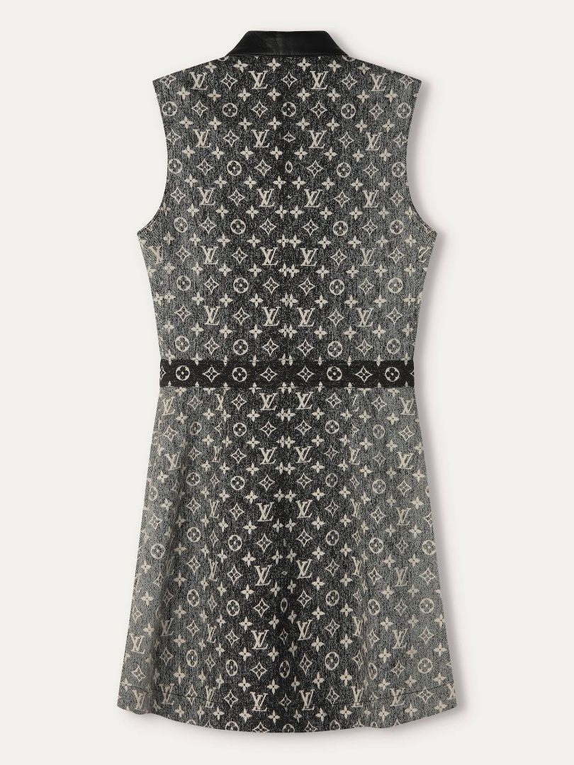 Black Monogram Denim Dress With GHW