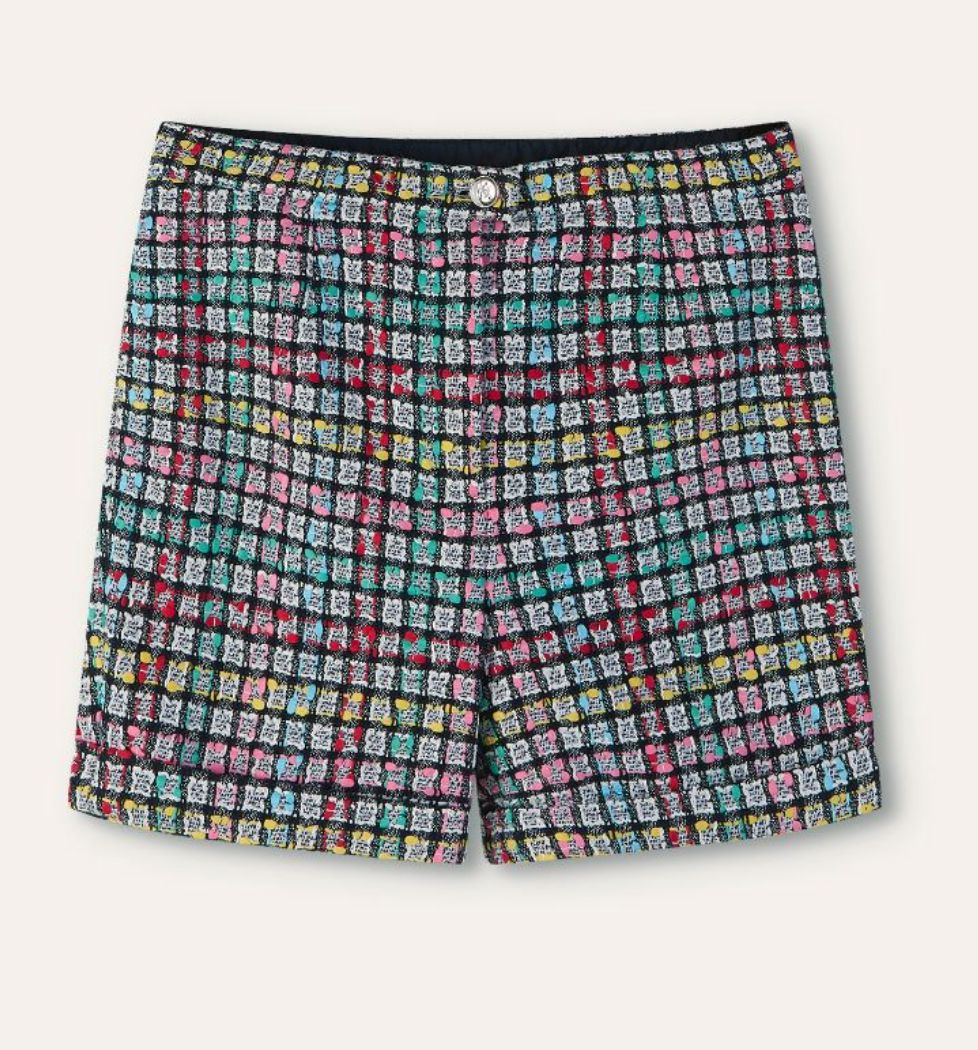 Multi Tweed Short Sleeve Suit Jacket & Shorts Set