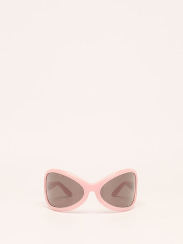 Pastel Pink Oversized Round Frame Sunglasses
