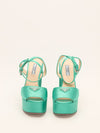 Emerald Green Satin Platform Pumps