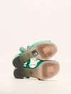 Emerald Green Satin Platform Pumps