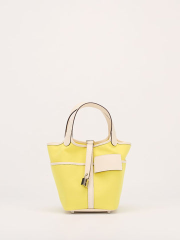 Cargo Picotin Lock 18 Jaune Citron Toile Goeland/Veau Swift With PHW 2022 U Stamp