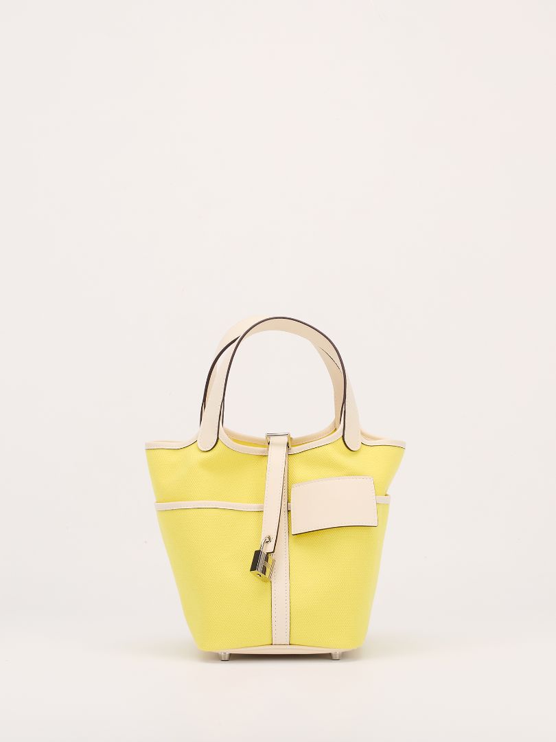 Cargo Picotin Lock 18 Jaune Citron Toile Goeland/Veau Swift With PHW 2022 U Stamp