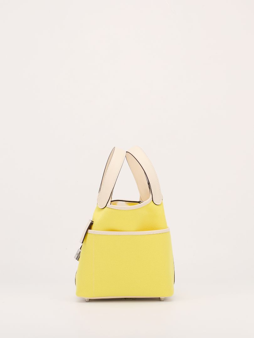 Cargo Picotin Lock 18 Jaune Citron Toile Goeland/Veau Swift With PHW 2022 U Stamp