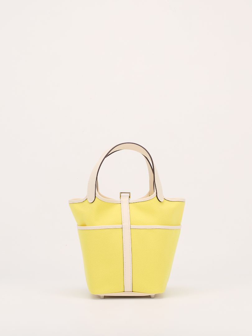 Cargo Picotin Lock 18 Jaune Citron Toile Goeland/Veau Swift With PHW 2022 U Stamp