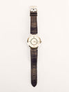 Silver & Navy Q1E01 Tambour Slim Monogram Watch