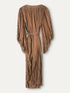 Bronze Vintage Pleated Tie Dress