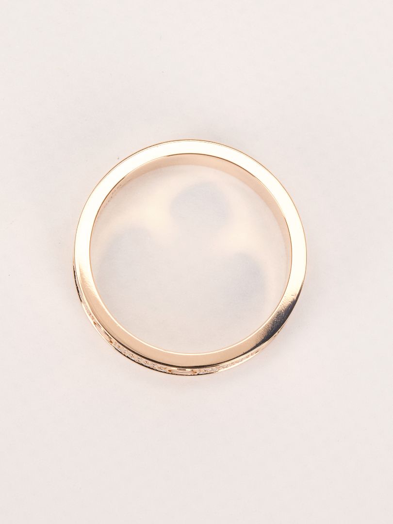 Rose Gold Love Ring Small Model Paved 55