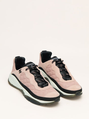 Blush Pink CC Quilted Trainers