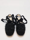 Black CC Suede Metallic Fringe Espadrilles