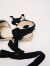 Black CC Suede Metallic Fringe Espadrilles