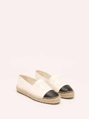 Black & White Lambskin CC Espadrilles