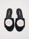 Black & White Camellia Mules