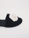Black & White Camellia Mules