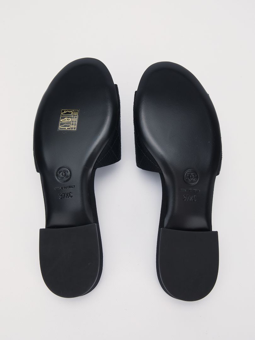 Black & White Camellia Mules