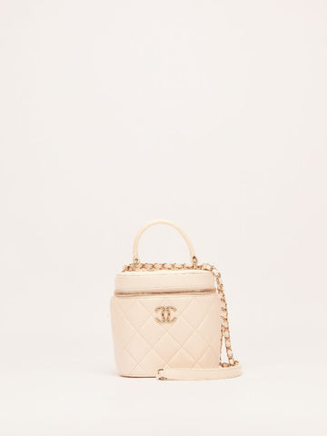 White CC Logo Vanity Case With GHW