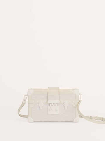 White Epi Leather Petite Malle Bag