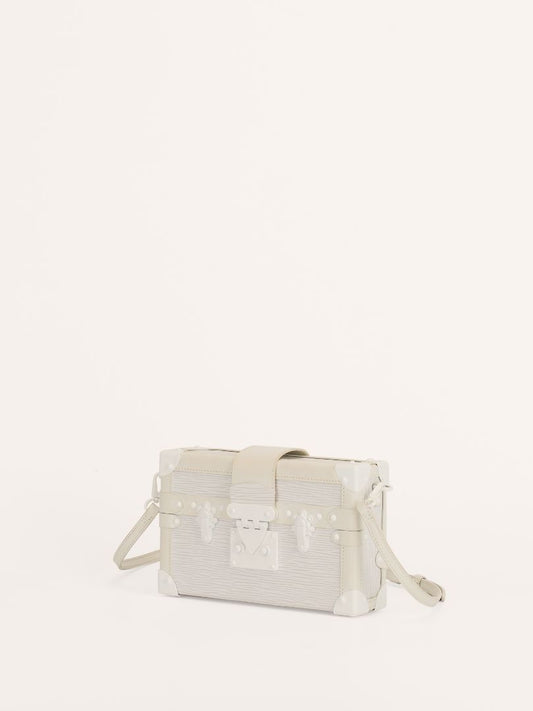 White Epi Leather Petite Malle Bag