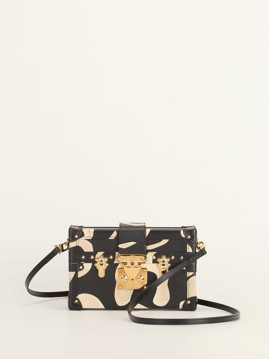Black & White Patterned  Petite Malle Bag